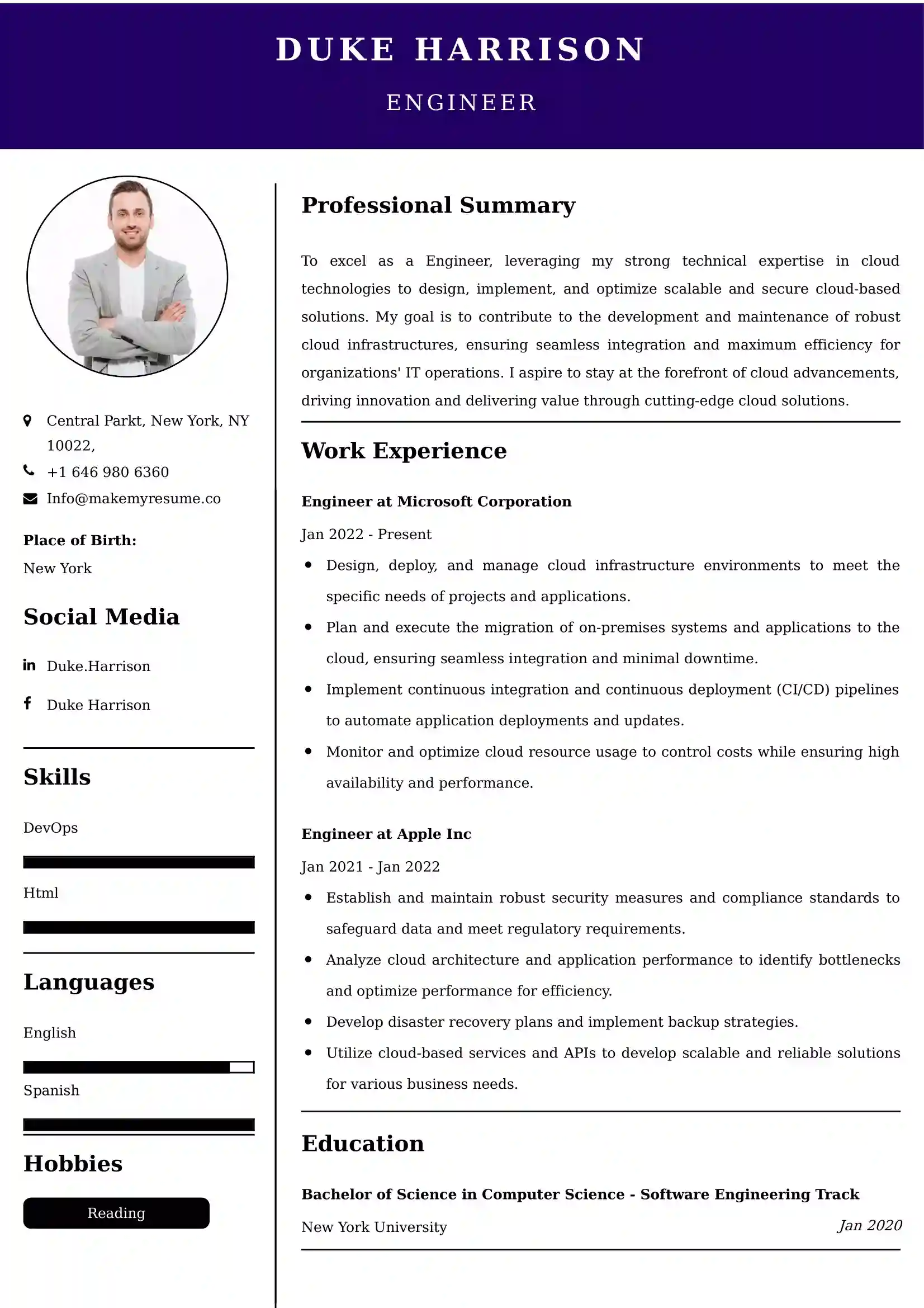 Computer software Resume samples