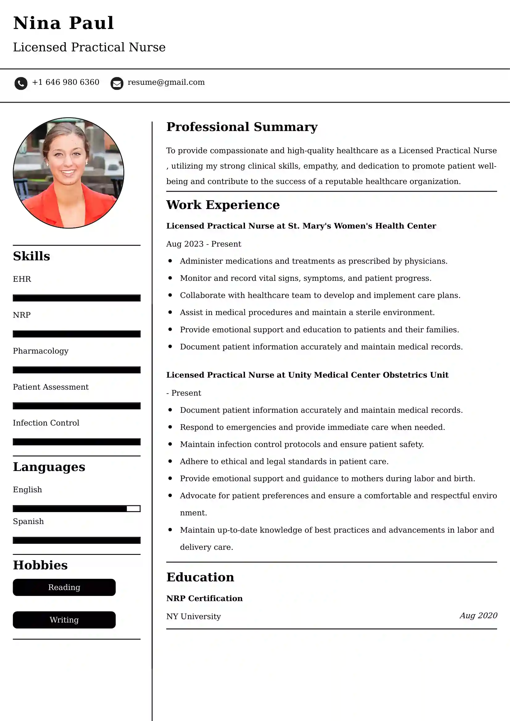 Lpn Resume Example